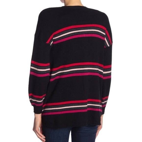 DEMOCRACY Girlfriend striped cardigan button front black sweater Size XS NEW - Picture 4 of 8